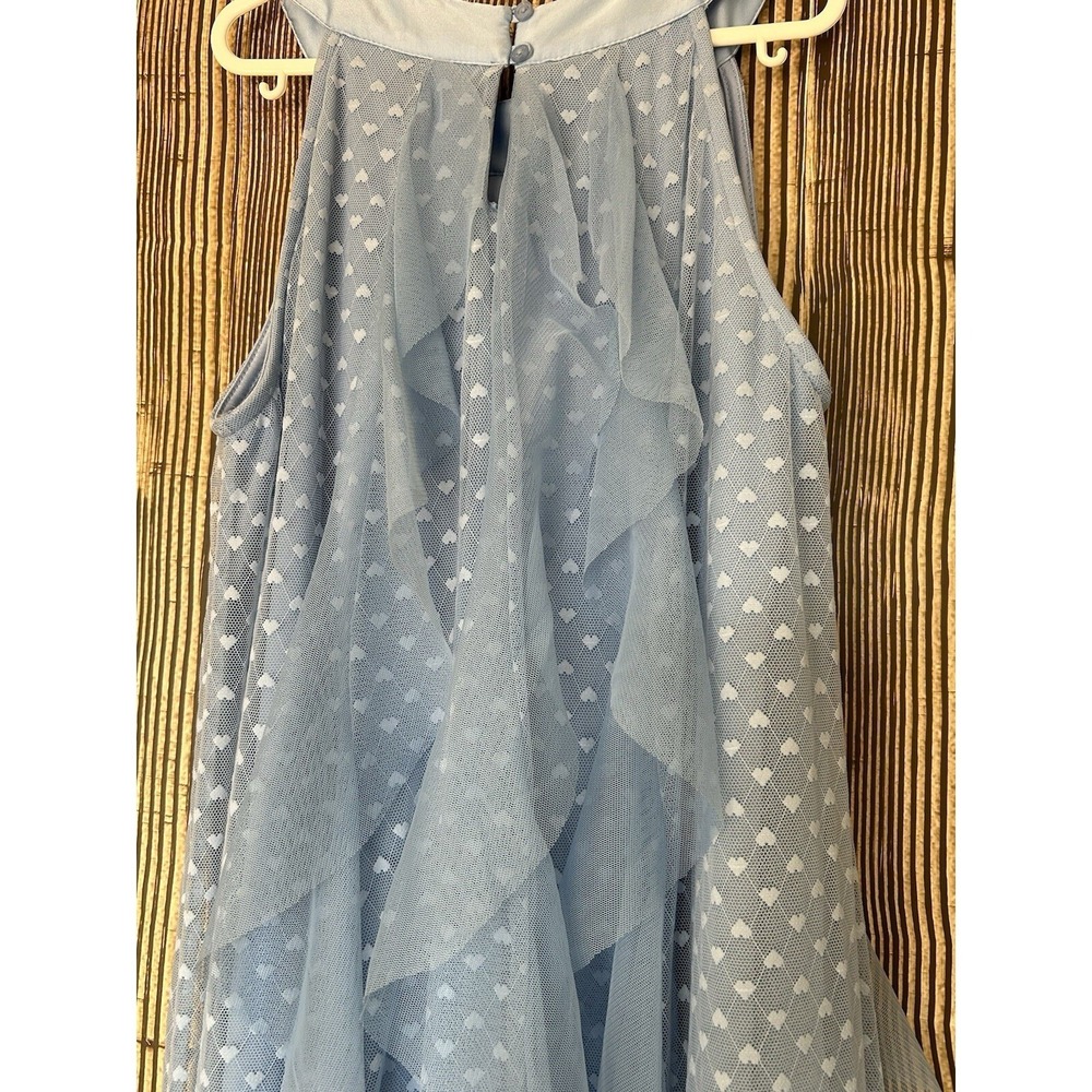 Disney Princess Blue Dress Costume Halloween Elsa Ruffles Mesh Girls Sz L 14/16 - Picture 5 of 10